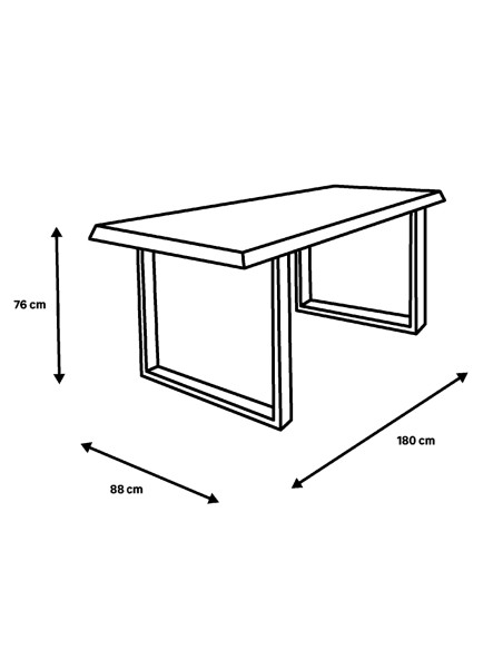 Mesa de comedor fija madera de nogal maciza (120x76x84cm)03