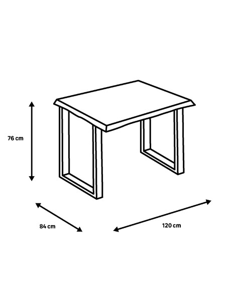 Mesa de comedor fija madera de nogal maciza (120x76x84cm)04