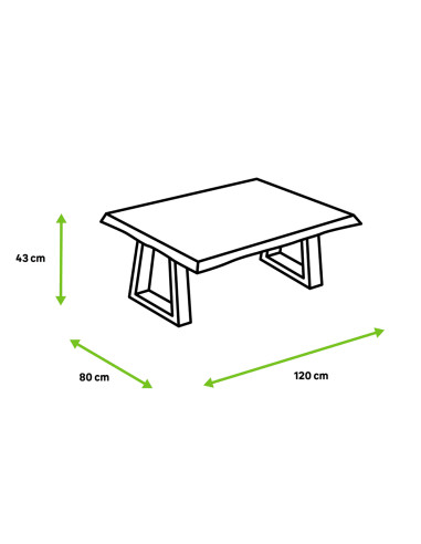 Mesa auxiliar de centro madera de fresno maciza...