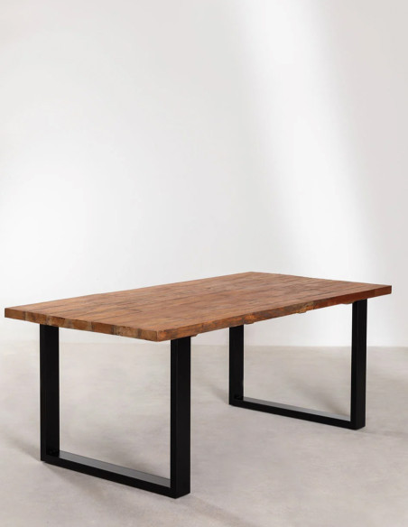 Mesa de Comedor Rectangular en Madera Reciclada (200x100 cm)